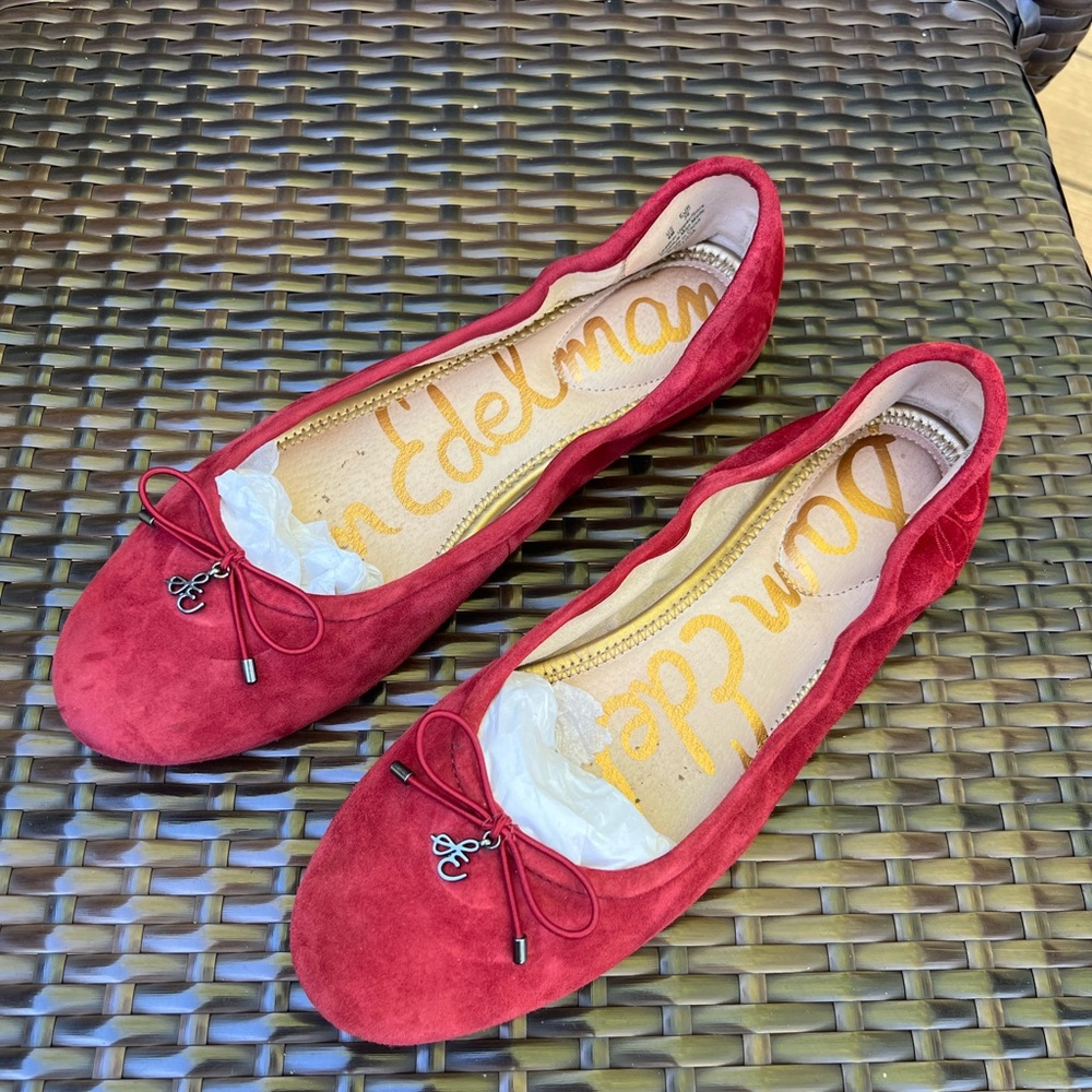 Sam Edelman Felicia ballet flat suede burgundy 9